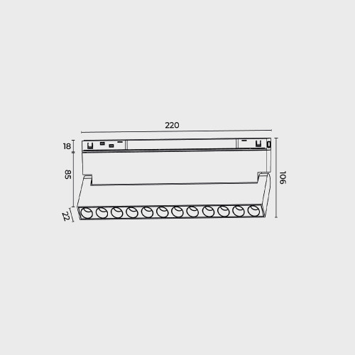 Трековий світильник RAYFOR MT Flex  Vision 12 білий 12W 1080Lm 30-40-50К 48V WiFi