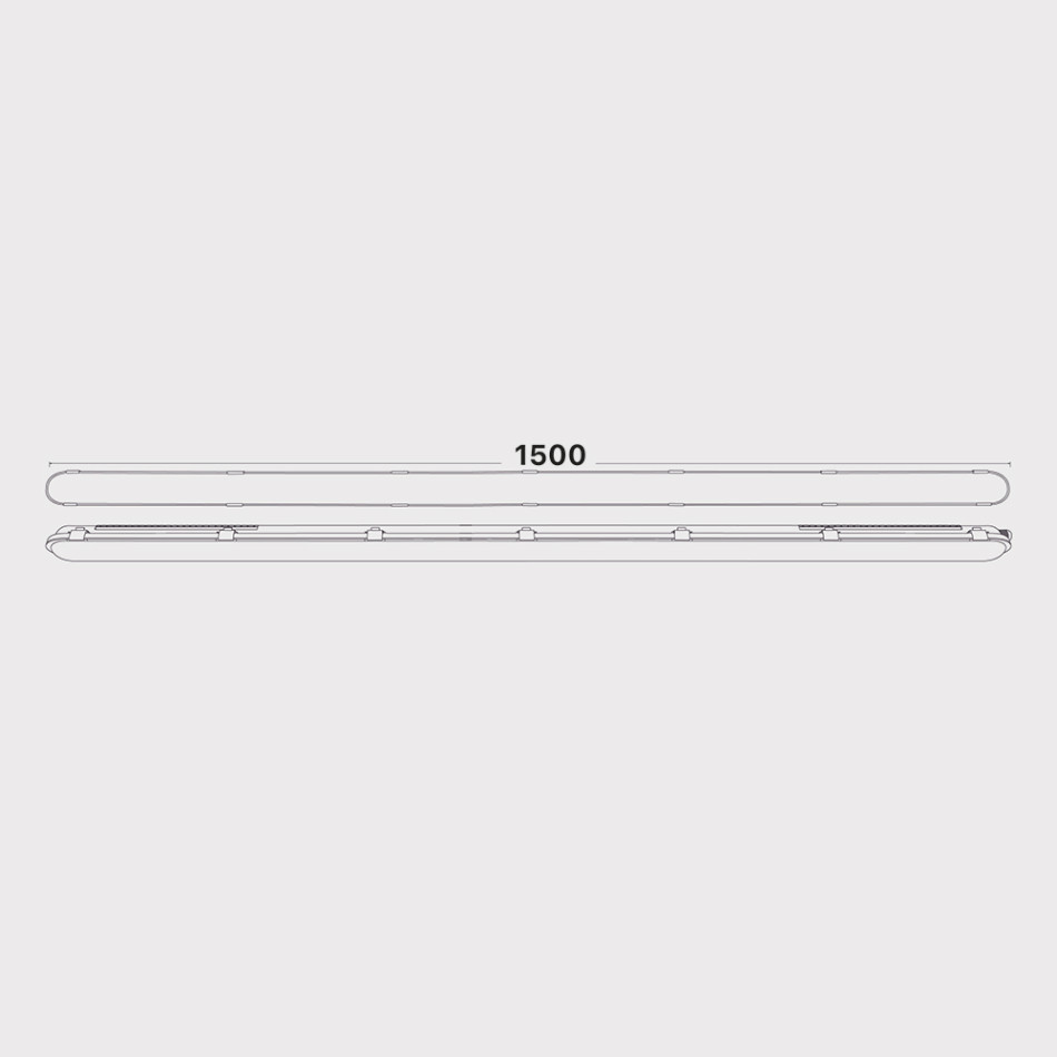 Вологозахищений лінійний світильник RAYFOR WL01 1500мм 50W 8000Lm 3CCT IP66 Philips 3р